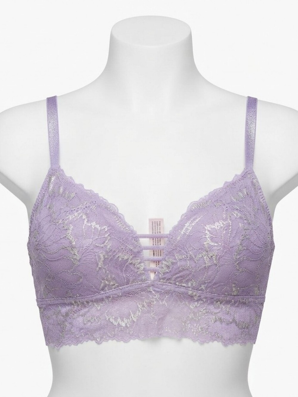 Auden Lavender Lace Bralette with Metallic Thread